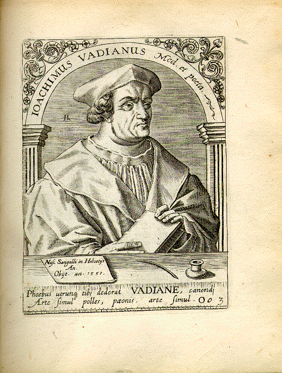 Vadianus, Joachim (1484-1551); Humanist, Theologe, Bürgermeister von Sankt Gallen = Oo3