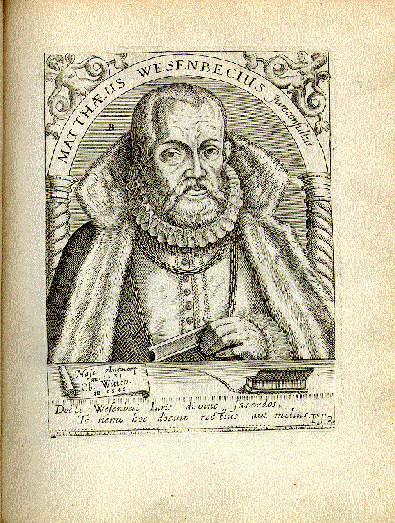 Wesenbeck, Matthaeus (1531-1586); Jurist = Ff2