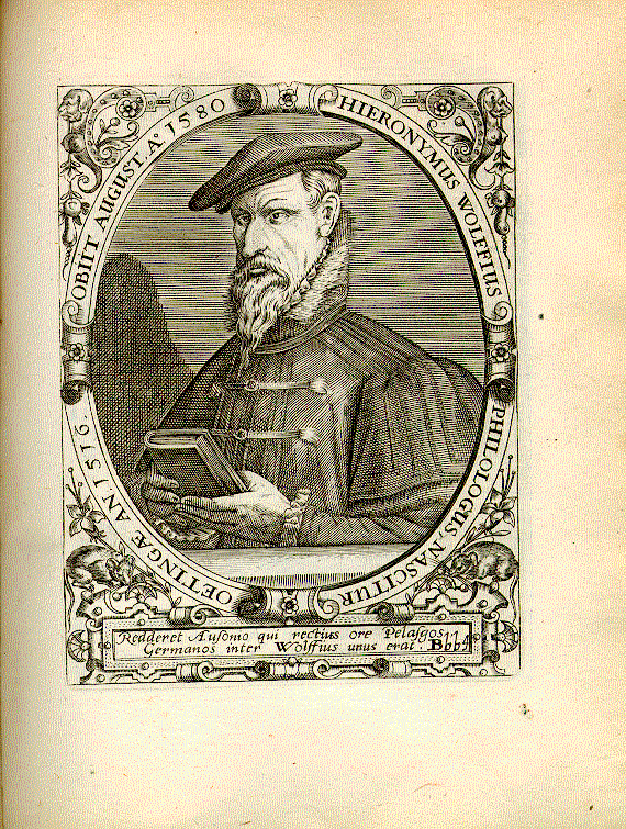 Wolf, Hieronymus (1516-1579); Humanist, Bibliothekar, Rektor = Bbb4