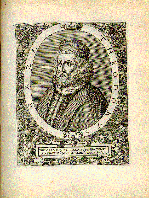 Theodorus <Gaza> (1398-1478); Gräzist, Philosoph = Ddd4