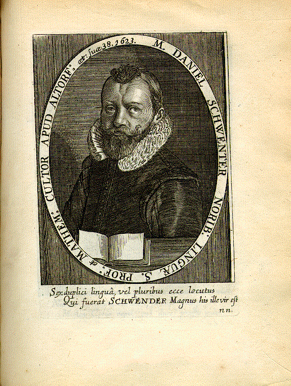 Schwenter, Daniel (1585-1636); Orientalist, Mathematiker, Poet, Bibliothekar = nn1